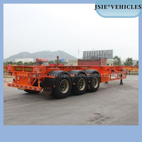 40FT 3 Axles Container Chassis Heavy Duty Skeleton Semi Trailer 