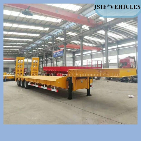 3 Axles Customized Heavy Duty Lowbed Semi Trailer