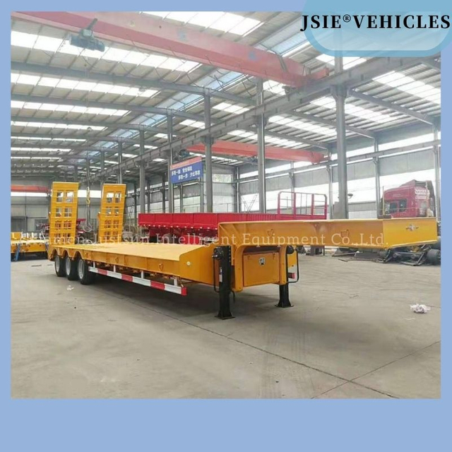 3 Axles Customized Heavy Duty Lowbed Semi Trailer