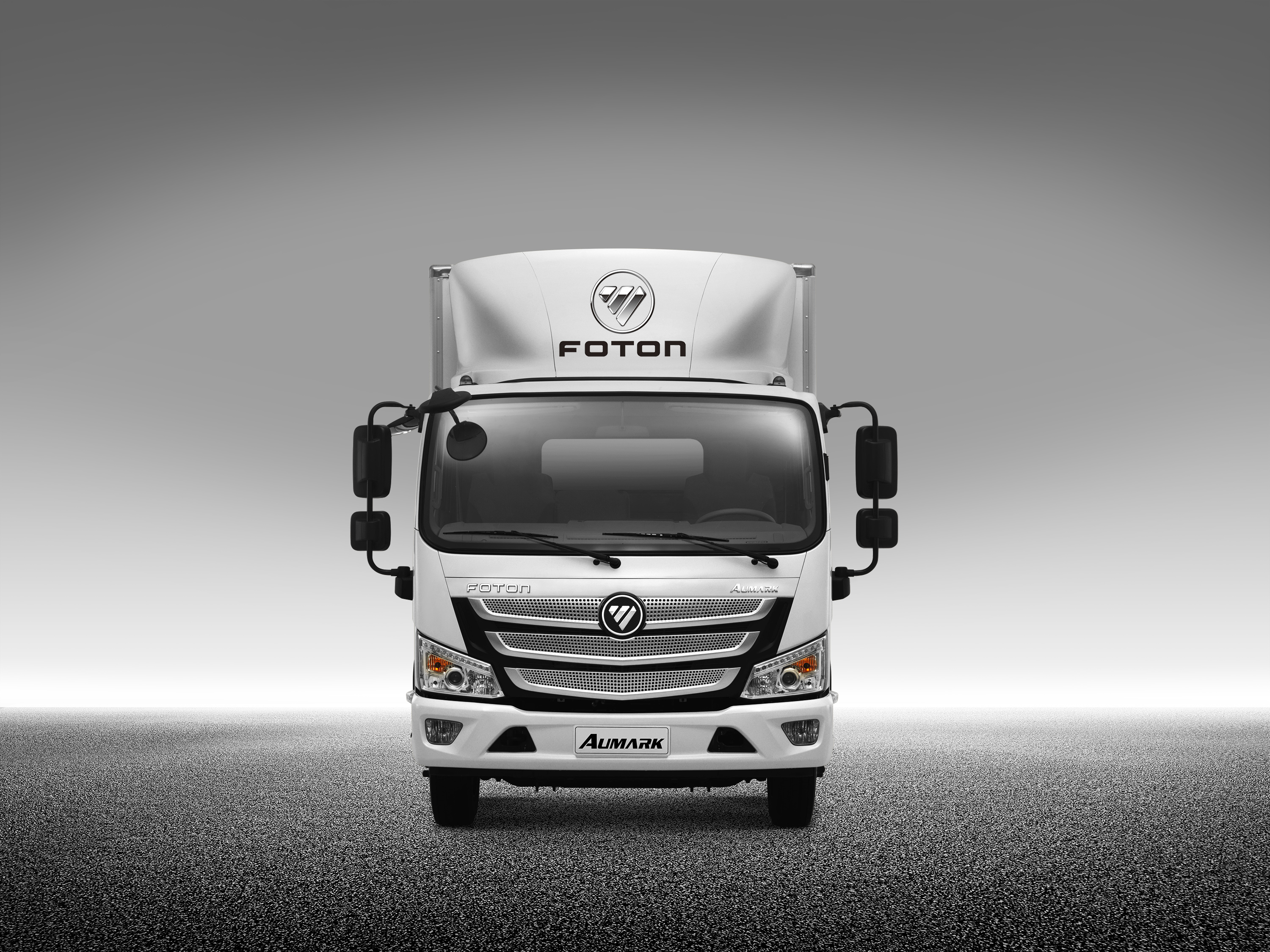 White AUMARK S single-row cargo van Front view 3360 白 欧马可S 单排货箱车 正面图